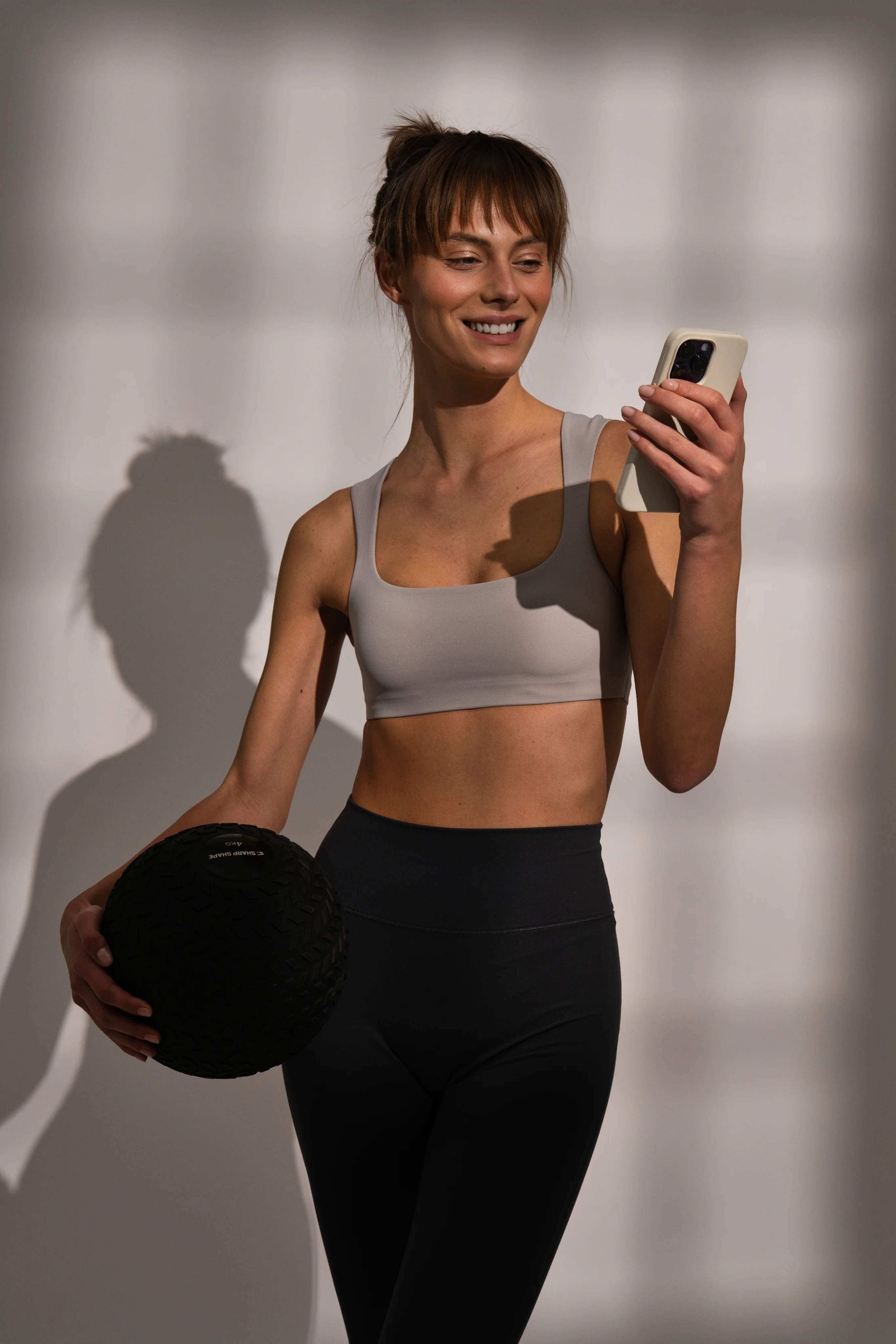 Woman reading her results on the Macromo app